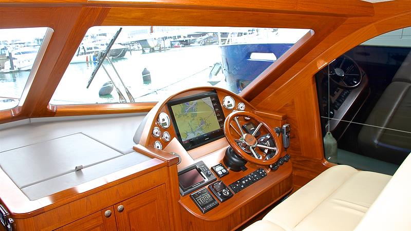Helm position - Grand Banks / Palm Beach Motor Yachts - Auckland On the Water Boat Show - Day 4 - September 30, 2018 - photo © Richard Gladwell