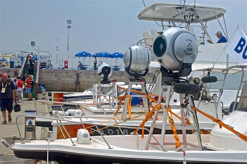 TV camera boats - Olympic Sailing Regatta - Qingdao photo copyright Richard Gladwell taken at 