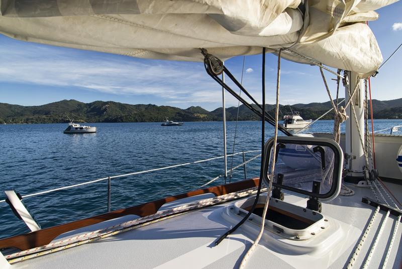 Morning view of a yacht anchored at Great Barrier Island. Protecting our pristine spots is something we can all help with.  - photo © Auckland Council