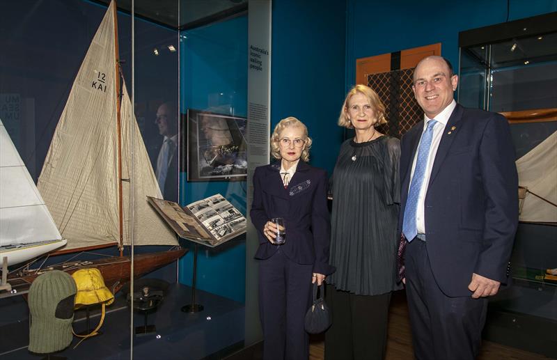 Nina Halvorsen representing the famous family, with ANMM Senior Curator, Daina Fletcher, and outgoing AS President, Matt Allen photo copyright ANMM taken at 