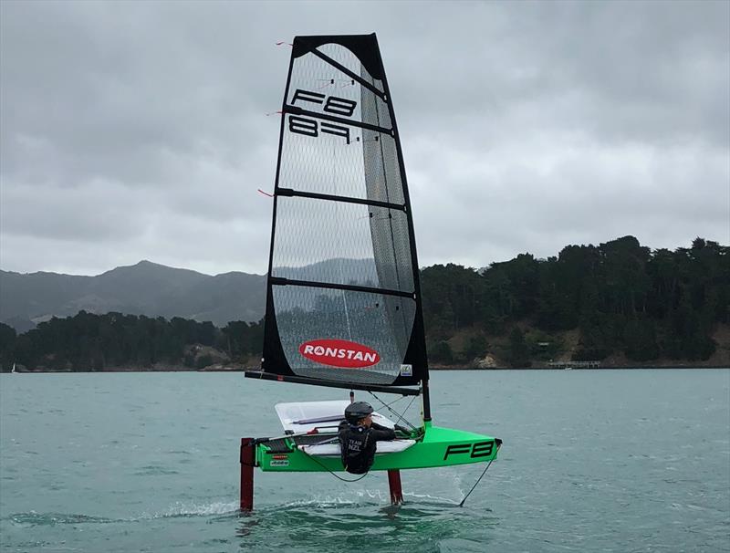Will Leech foiling in the F8 on his fifth session in the boat - May 2020 - Christchurch, NZ photo copyright Dan Leech taken at 