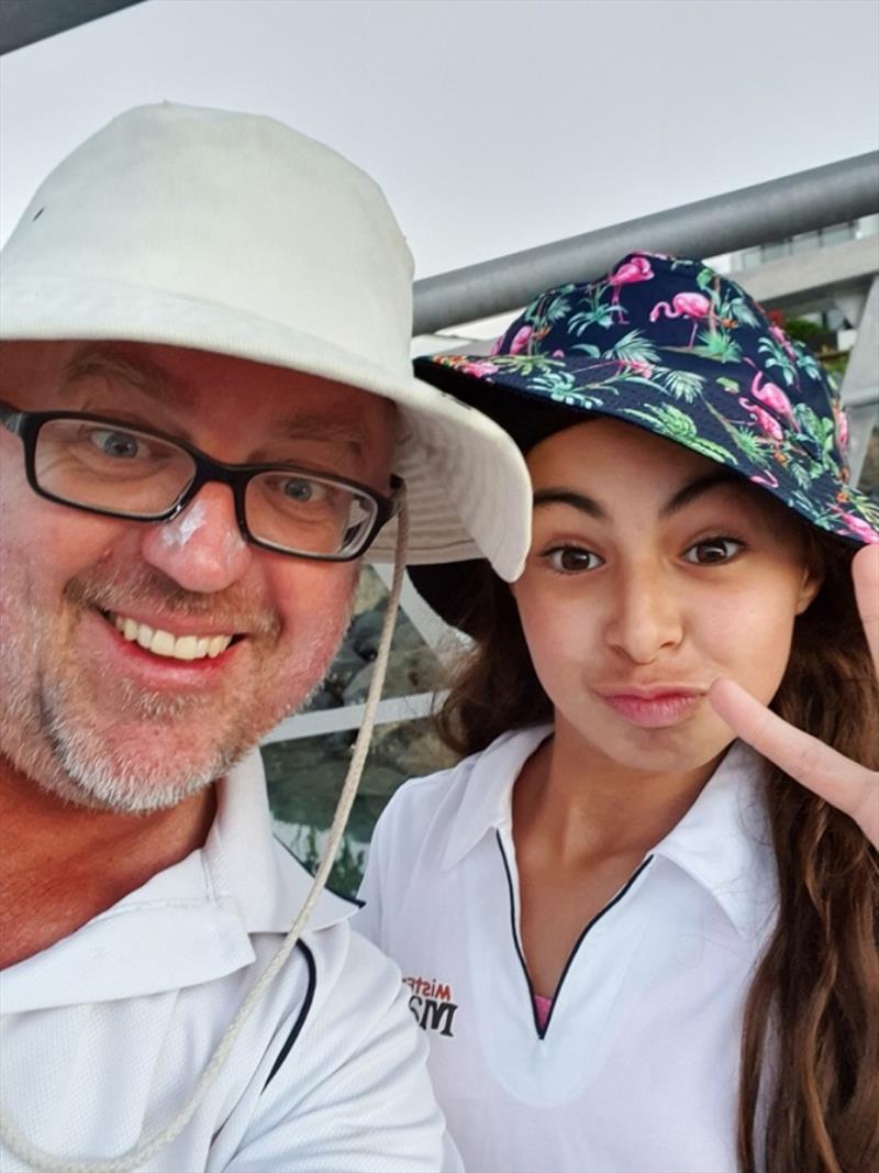 'Goggles' with Mister Magoo fan Addy - and yes they were the required distance apart - Airlie Beach Race Week, day 3 photo copyright Mister Magoo taken at Whitsunday Sailing Club