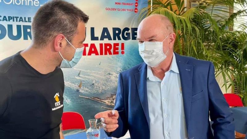 Don first time meet French GGR2022 entrant Damien Guillou sponsored by PRB photo copyright Golden Globe Race taken at 