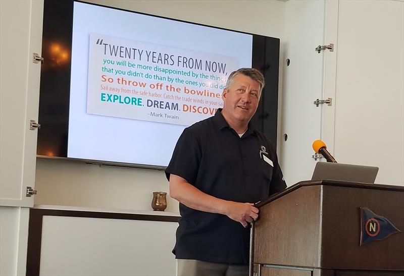 John Sangmeister speaks at a 2019 NYHC event. He'll be NOSA's 2021 Yachtsmen's Luncheon Speaker on April 21 photo copyright Newport Ocean Sailing Association taken at 