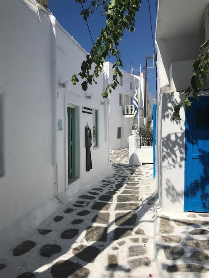 Back streets of Mykonos photo copyright Red Roo taken at 