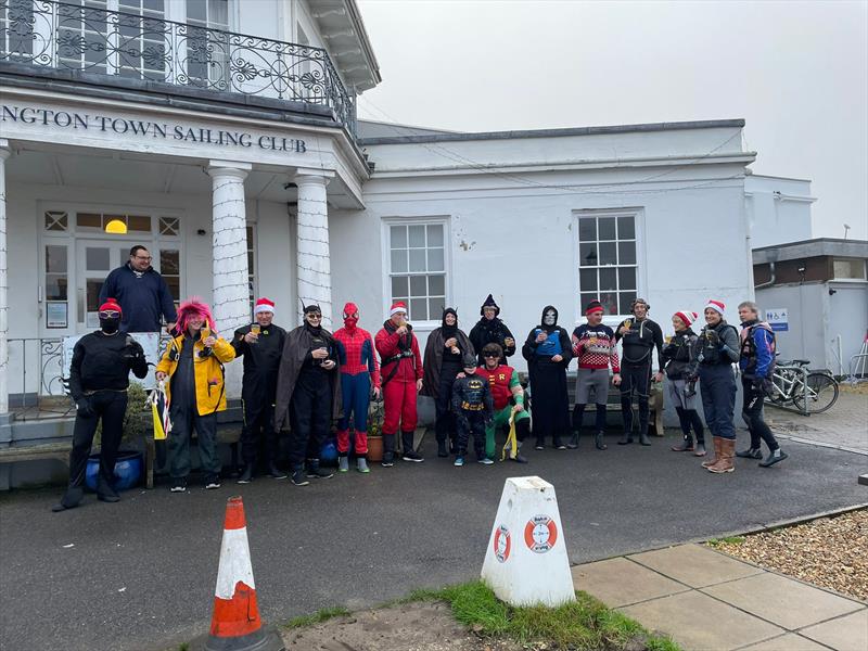 Fancy dress for the Hunt Cup 2021 at Lymington Town Sailing Club photo copyright Richard Russell, Sue Markham & Abbey Knightly-Hanson taken at Lymington Town Sailing Club