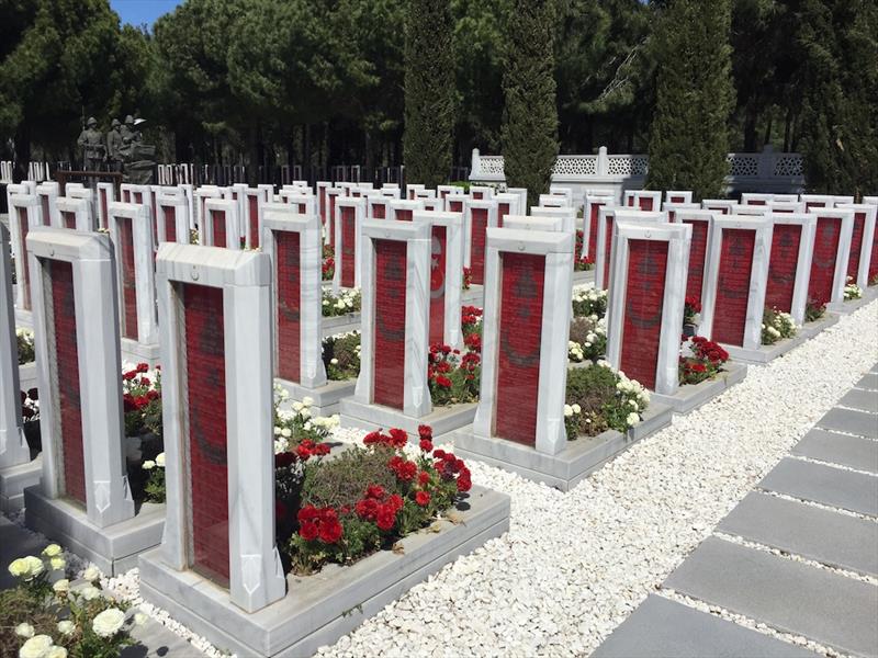 The Turkish Memorials - 36 names per headstone and there are hundreds of them photo copyright SV Red Roo taken at 