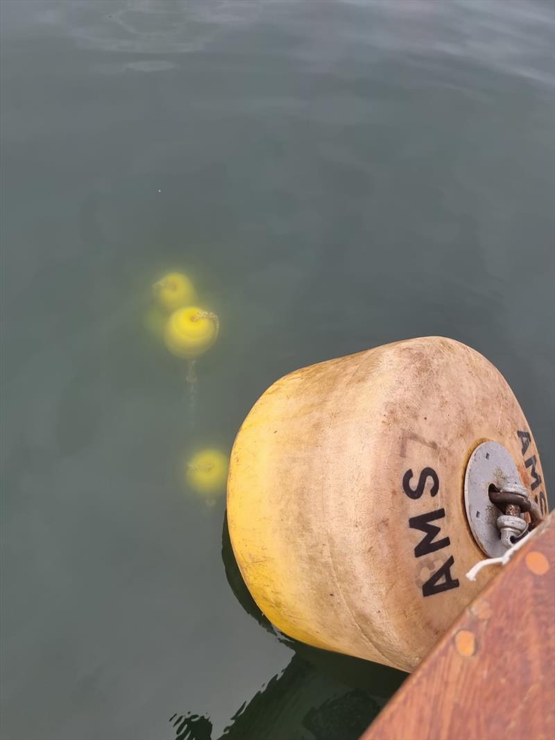 Advanced Mooring System (AMS) in the water - photo © Falmouth Harbour