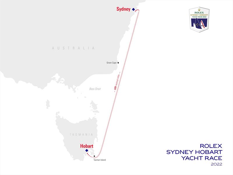 2022 Rolex Sydney Hobart Yacht Race course photo copyright RSHYR Media taken at Cruising Yacht Club of Australia