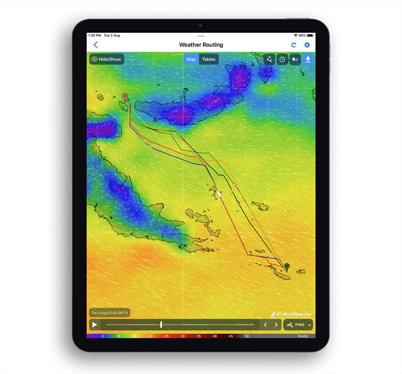 PredictWind Weather Routing on your Tablet - photo © Predictwind.com