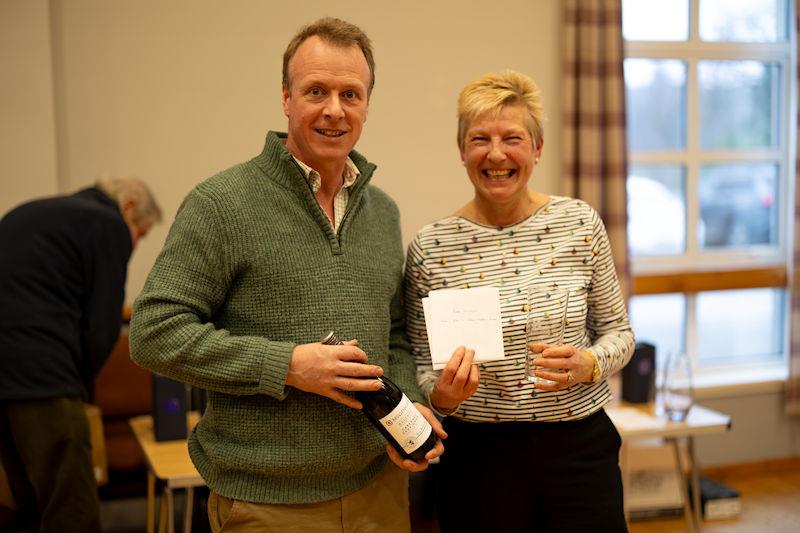 Solway Yacht Club annual Prize Giving: Jamie Gascoigne being presented with his and his helm, Colin Filer's prize for 2nd in the 2023 Club Championship photo copyright Nicola McColm taken at Solway Yacht Club