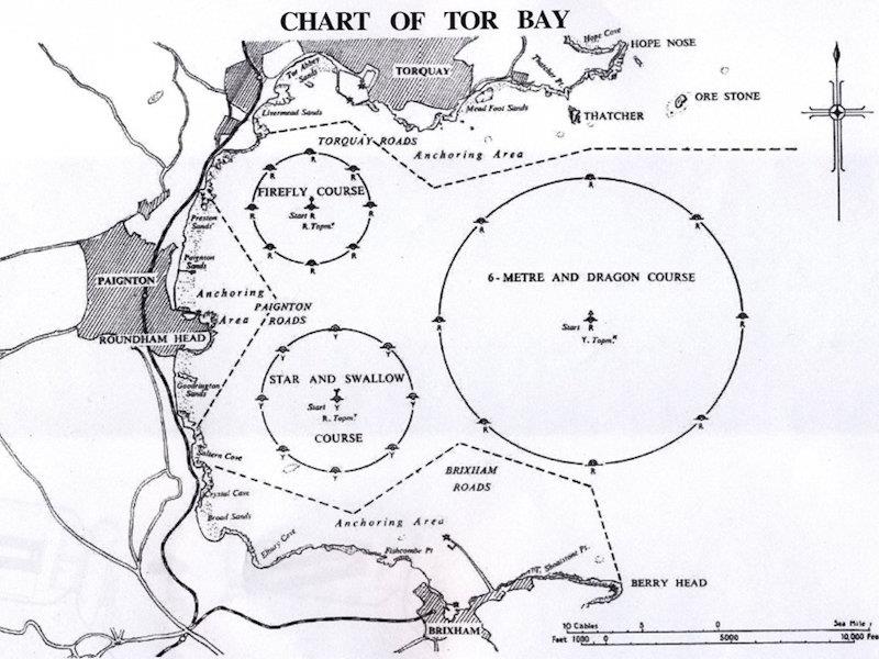 1948 Olympic sailing race areas photo copyright Torquay Library taken at Royal Torbay Yacht Club