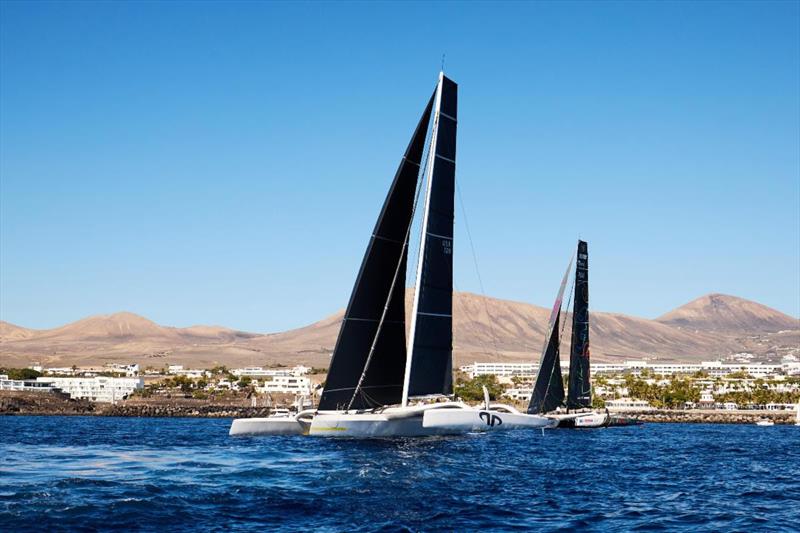 RORC Transatlantic Race 2024 Start - MOD70s Argo (USA) and Limosa/The Famous Project (FRA) - photo © James Mitchell