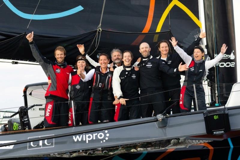 Smiles all round on board MOD70 Limosa/The Famous Project after completing the RORC Transatlantic Race photo copyright Arthur Daniel / RORC taken at Royal Ocean Racing Club and featuring the MOD70 class