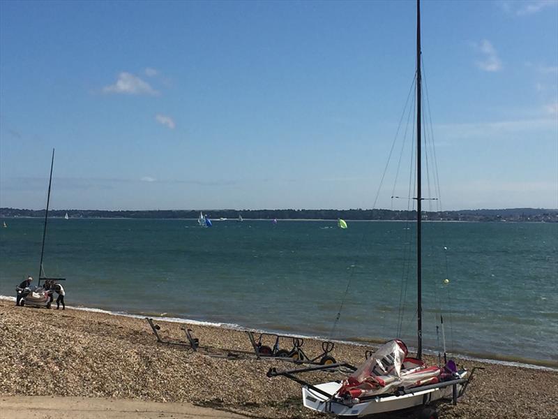 Stokes Bay SC restarts sailing photo copyright Emma Pearson taken at Stokes Bay Sailing Club and featuring the Musto Skiff class