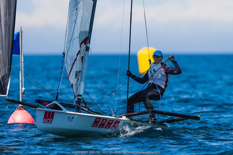 Bettina Möller during the 11th ACO Musto Skiff World Championship at Kiel Week - photo © Bernardí Bibiloni / www.bernardibibiloni.com