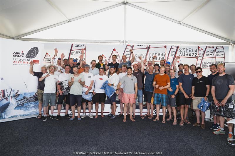 Class prize giving during the 11th ACO Musto Skiff World Championship at Kiel Week - photo © Bernardí Bibiloni / www.bernardibibiloni.com