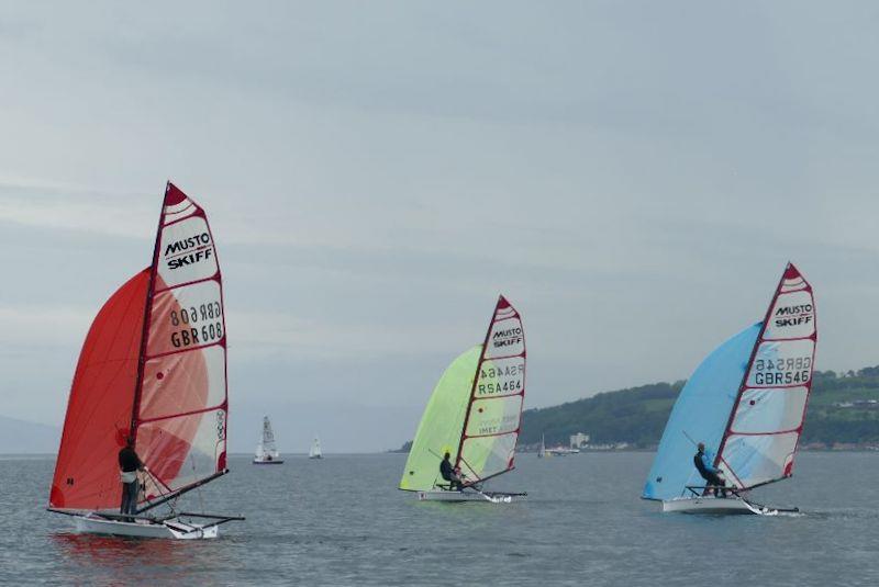 Musto Skiffs attend One Design Regatta at Largs photo copyright Viv Shelley taken at Largs Sailing Club and featuring the Musto Skiff class