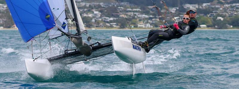  Sofia Higgott and Hamish McLaren were the top Nacra 15 combination in 2020. Photo: Yachting New Zealand photo copyright Yachting NZ taken at Takapuna Boating Club and featuring the Nacra 15 class