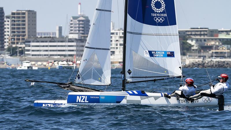 Micah Wilkinson and Erica Dawson (NZL), Nacra 17 - Tokyo2020 - Day 8- August 1, 2021 - Enoshima, Japan - photo © Richard Gladwell - Sail-World.com / Photosport