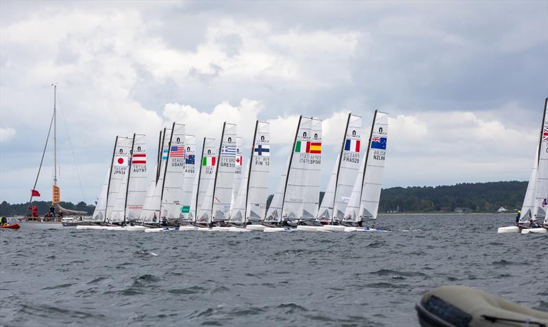 Nacra 17 start - Day 4 - European Championships - Aarhus, Denmark - July 2022 - photo © Peter Brogger