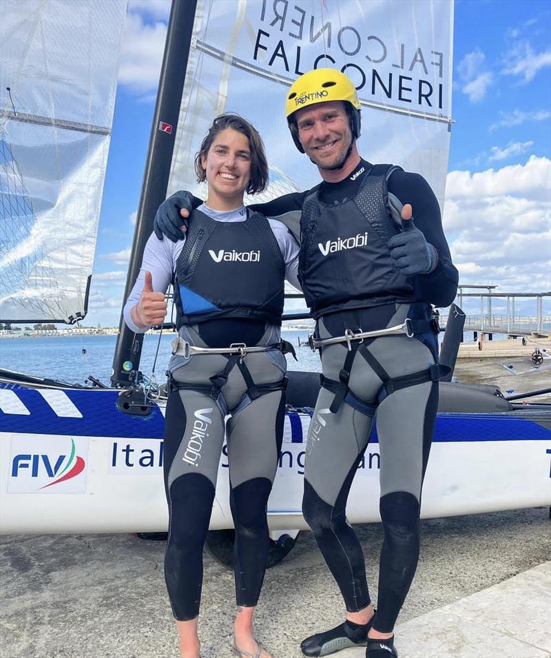 Current top Italian Nacra 17 Team who came 2nd in the Palma World Cup event last week- Vittorio Bissaro and Maëlle Frascari are part of the Vaikobi International Sailing Team photo copyright Vaikobi taken at  and featuring the Nacra 17 class