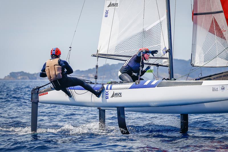 Micah Wilkinson and Erica Dawson were 10th overall in the Nacra 17. Photos - photo © Sailing Energy