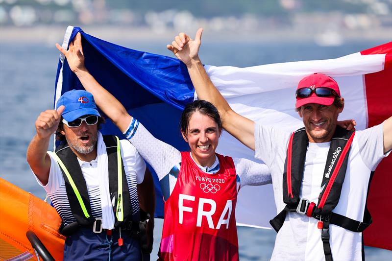 Silver for Charline Picon (FRA) in the Women's Windsurfer at the Tokyo 2020 Olympic Sailing Competition photo copyright Sailing Energy / World Sailing taken at  and featuring the RS:X class