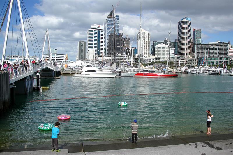 Getting in a spot of fishing - Auckland On the Water Boat Show - Final day - October 6, 2019 - photo © Richard Gladwell