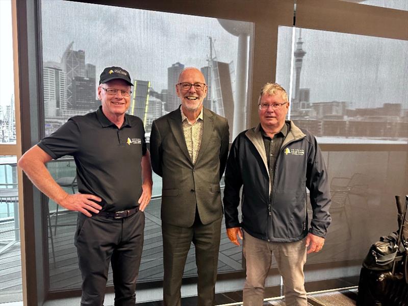 Peter Busfield, Wayne Brown, Garry Lock - Auckland Boat Show - Day 4 - Viaduct Event Centre - Jellicoe Harbour - Auckland - March 16, 2024 - photo © Chris Cameron