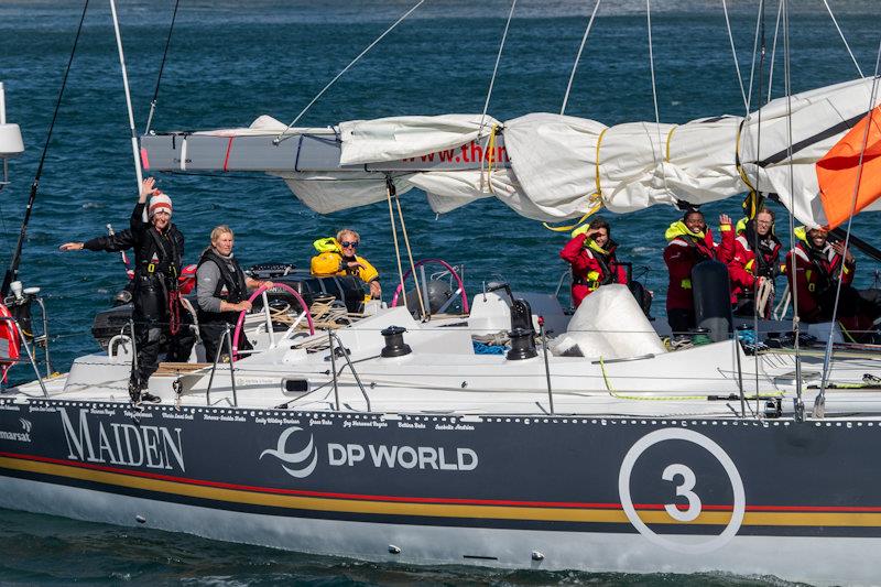 Maiden finish leg 1 of the Ocean Globe Race photo copyright The Maiden Factor / Kaia Bint Savage taken at  and featuring the Ocean Globe Race class