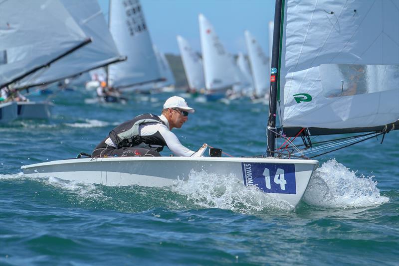 Freddy Loof (SWE) sets up for the gybe - Day 4 Symonite OK World Championship, February 14, 2019 - photo © Richard Gladwell