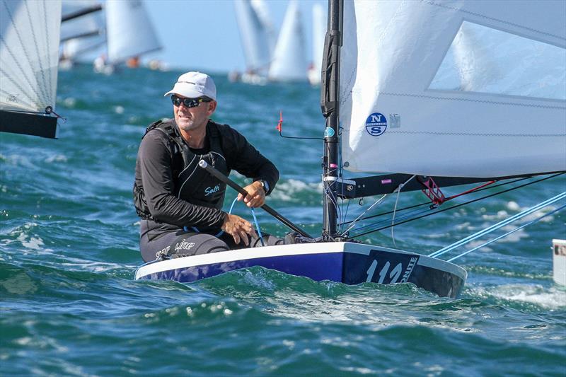 Dan Slater on his way to winning the 2019 OK Worlds, Wakatere Boating Club - photo © Richard Gladwell / Sail-World.com