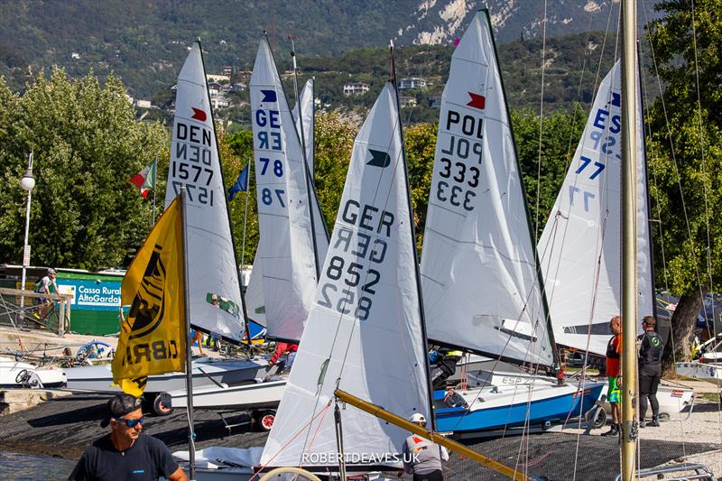 Many boats went for a practice on Sunday - OK Dinghy Europeans photo copyright Robert Deaves taken at Circolo Vela Arco and featuring the OK class