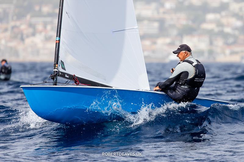OK Dinghy Autumn Trophy in Bandol Day 3 - Greg Wilcox led race 6 all the way to the final downwind mark when Craig got the overlap in the final 20 metres to take the win  photo copyright Robert Deaves / www.robertdeaves.uk taken at Société Nautique de Bandol and featuring the OK class