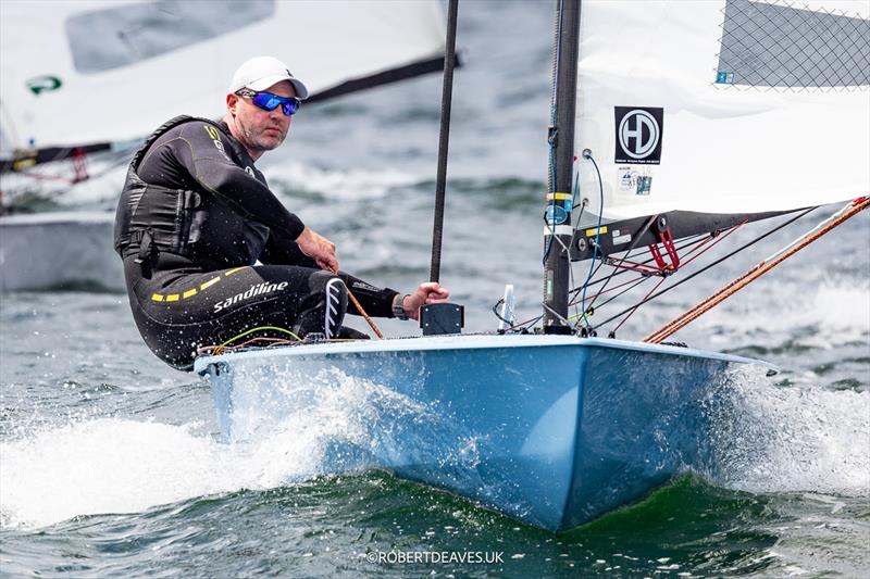 Andy Davis, GBR on day 1 of the OK Dinghy Europeans at Warnemünde - photo © Robert Deaves / www.robertdeaves.uk
