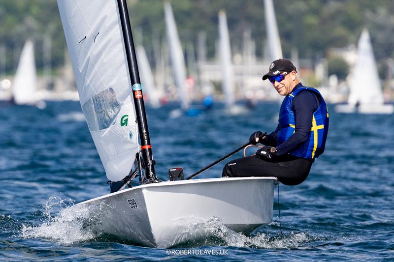 OK Dinghy Worlds at Lake Garda Day 1 - Niklas Edler, SWE - photo © Robert Deaves / www.robertdeaves.uk