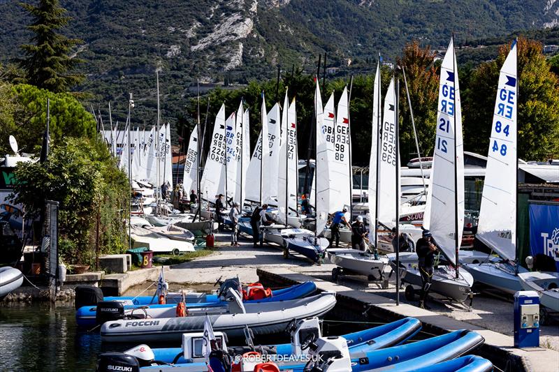 OK Dinghy Worlds at Lake Garda Day 3 - Launching 212 boats.. - photo © Robert Deaves / www.robertdeaves.uk
