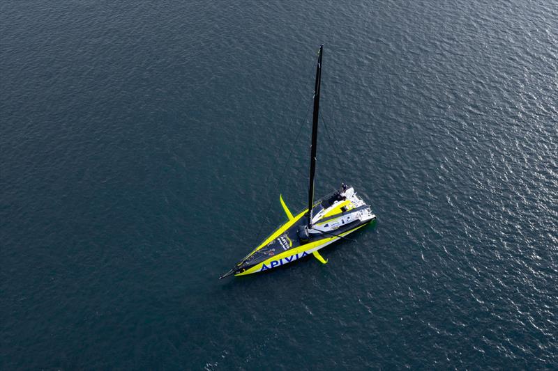 Apivia, the new IMOCA60 designed by Guillaume Verdier for Charlie Dahn (FRA) and aimed at the next Vendee Globe after her launching and fit-out at the former U-boat base in Lorient, France - photo © Maxime Horlaville