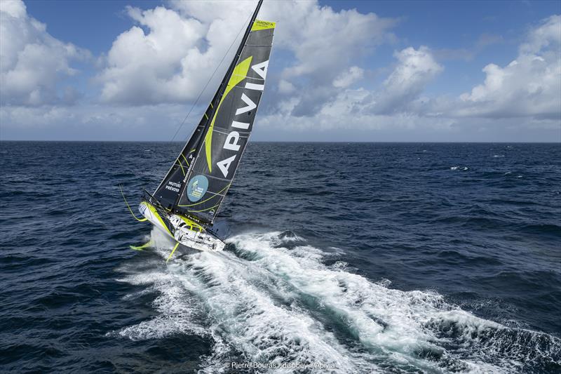 Apivia during the Route du Rhum-Destination Guadeloupe photo copyright Pierre Bouras / disobey. / Apivia taken at  and featuring the IMOCA class