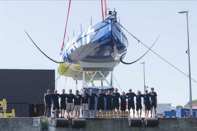 Charlie Dalin's new IMOCA MACIF Santé Prévoyance is launched in Concarneau, France - photo © Maxime Horlaville / disobey / Macif