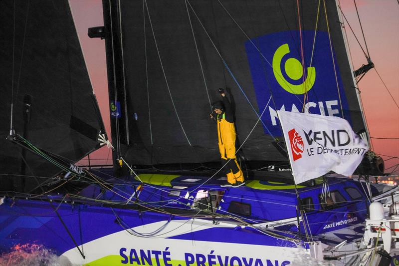 Charlie Dalin (FRA) is photographed after winning the Vendée Globe, on January 14, in Les Sables d'Olonne, France photo copyright Jean-Marie Liot / Alea taken at  and featuring the IMOCA class