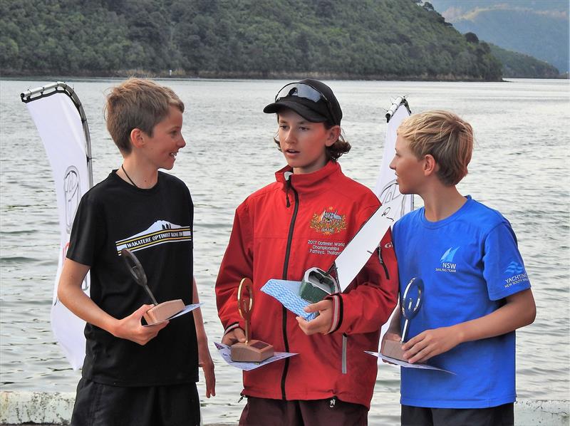 Overall winners - Toyota NZ Optimist Championships, Queen Charlotte YC, April 2018 - photo © Christel Hopkins