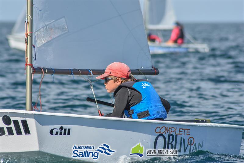 Ian Irwin racing in the Optimist fleet last year - South Australian Youth Championships - photo © Harry Fisher