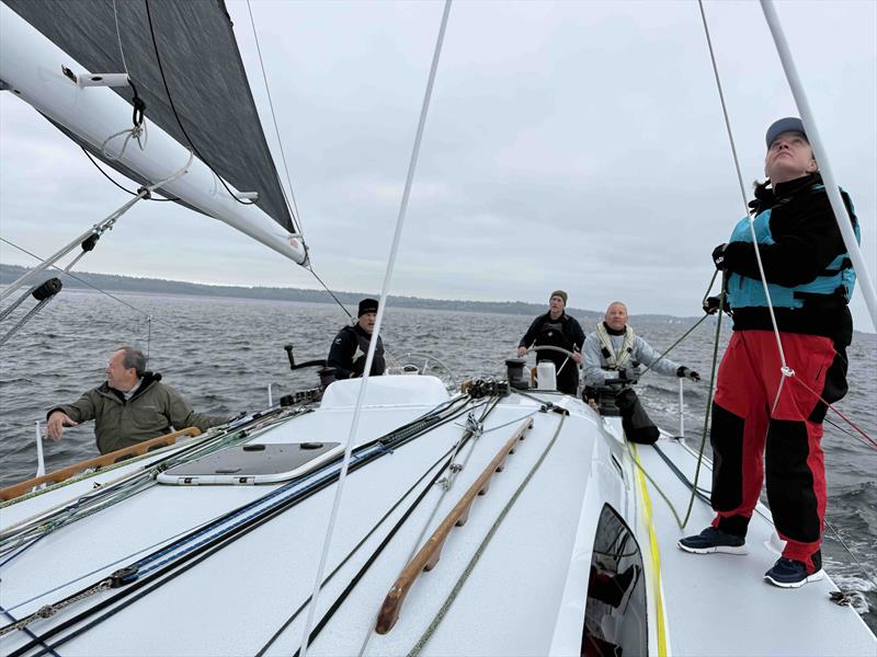 Downhill sailing sailing near the start of the Seattle Yacht Club's 2025 Protection Island Race aboard Dark Star, Jonathan and Libby McKee's Riptide 44 - photo © David Schmidt