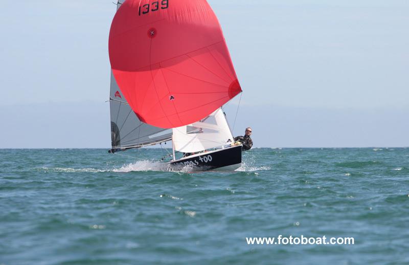 Champions Matt Burge & Vyv Townend on day 4 of the Osprey Nationals at Porthpean photo copyright Mike Rice / www.fotoboat.com taken at Porthpean Sailing Club and featuring the Osprey class