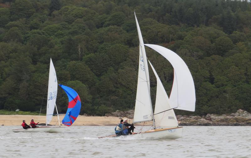 The leading Osprey of Gaughan & Metcalfe ahead of the Flying Fifteen of Train & Stewart during the Catherinefield Windows RNLI Regatta in Kippford photo copyright John Sproat taken at Solway Yacht Club and featuring the Osprey class