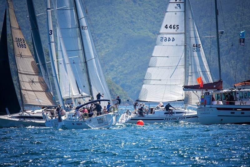 Busy at the start line - Waikawa New Year Regatta 2021 photo copyright Karmyn Ingram taken at Waikawa Boating Club and featuring the PHRF class