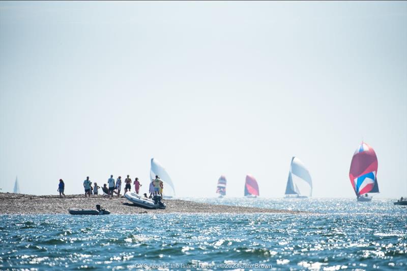 Locals watch from Dutch Island - 96th Conanicut Yacht Club Around the Island Race - photo © Cate Brown