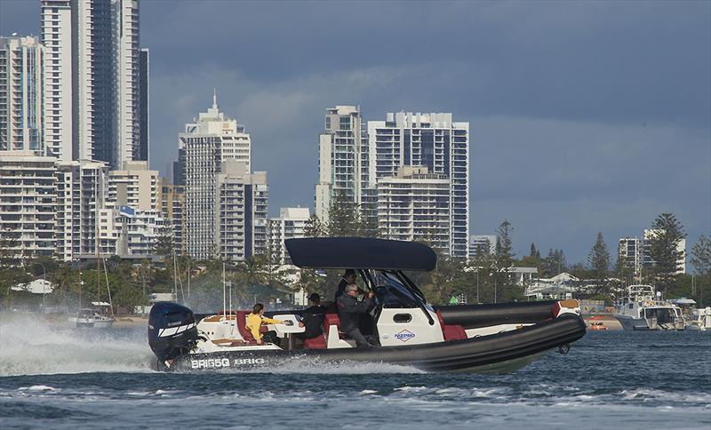 'The Brig Day Out' - 8m Brig with Nizpro's wicked 450S outboard - complete thrill package... - photo © John Curnow